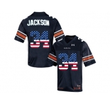 2016 US Flag Fashion Men's Under Armour Bo Jackson #34 Auburn Tigers College Football Throwback Jersey - Navy Blue