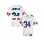 2016 US Flag Fashion Men's Under Armour Bo Jackson #34 Auburn Tigers College Football Throwback Jersey - White