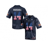 2016 US Flag Fashion Men's Under Armour Nick Marshall #14 Auburn Tigers College Football Jersey - Navy Blue