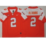 Men's Clemson Tigers #2 Cade Klubnik Orange White F.U.S.E. Stitched Football Jersey