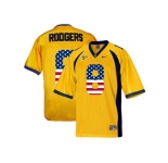 2016 US Flag Fashion Men's California Golden Bears Aaron Rodgers #8 College Football Jersey - Gold