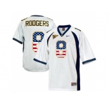2016 US Flag Fashion Men's California Golden Bears Aaron Rodgers #8 College Football Jersey - White