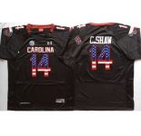 South Carolina Gamecocks #14 C.Shaw Black USA Flag College Jersey