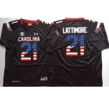 South Carolina Gamecocks #21 Marcus Lattimore Black USA Flag College Jersey