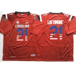 South Carolina Gamecocks #21 Marcus Lattimore Red USA Flag College Jersey