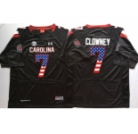 South Carolina Gamecocks #7 Jadeveon Clowney Black USA Flag College Jersey