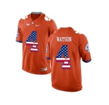 2016 US Flag Fashion Clemson Tigers DeShaun Watson #4 College Football Limited Jersey - Orang