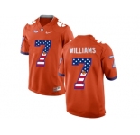 2016 US Flag Fashion Clemson Tigers Mike Williams #7 College Football Limited Jersey - Orange