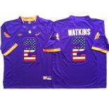 Clemson Tigers #2 Sammy Watkins Purple USA Flag College Jersey