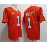 Men's Clemson Tigers #1 Will Shipley Orange Stitched Football Jersey