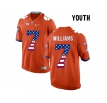 2016 US Flag Fashion Youth Clemson Tigers Mike Williams #7 College Football Limited Jersey - Orange