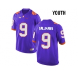 2016 Youth Clemson Tigers Wayne Gallman II #9 College Football Limited Jersey - Purple