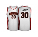 Men's Davidson Wildcat Stephen Curry 30 College Basketball Jerseys - White