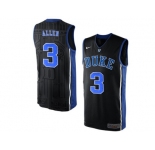 Men's Duke Blue Devils Garyson Allen #3 V Neck College Basketball Elite Jersey - Black