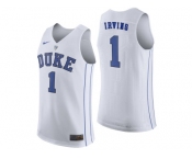 Men's Kyrie Irving 1 Duke Blue Devils Hyper Elite Authentic Performance Basketball Jersey - White