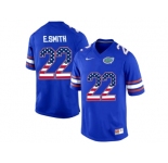 2016 US Flag Fashion Florida Gators E.Smith #22 College Football Jersey - Royal Blue