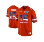 2016 US Flag Fashion Florida Gators Tim Tebow #15 College Football Jersey - Orange