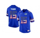 2016 US Flag Fashion Florida Gators Tim Tebow #15 College Football Jersey - Royal Blue