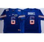 Florida Gators #6 Jeff Driskel Blue USA Flag College Jersey