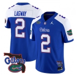 Men's Florida Gators #2 DJ Lagway Royal Alternate 2024 F.U.S.E. Florida Patch Vapor Limited Stitched Football Jersey