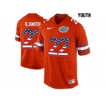 2016 US Flag Fashion Youth Florida Gators E.Smith #22 College Football Jersey - Orange