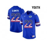 2016 US Flag Fashion Youth Florida Gators E.Smith #22 College Football Jersey - Royal Blue