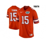 Youth Florida Gators Tim Tebow #15 College Football Jersey - Orange