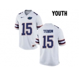 Youth Florida Gators Tim Tebow #15 College Football Jersey - White