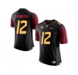 2016 Men's Florida State Seminoles Deondre Francois #12 College Football Jersey - Black