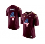 2016 US Flag Fashion-2016 Men's Florida State Seminoles Dalvin Cook #4 College Football Limited Jersey - Red