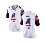 2016 US Flag Fashion-2016 Men's Florida State Seminoles Dalvin Cook #4 College Football Limited Jersey - White