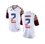 2016 US Flag Fashion-2016 Men's Florida State Seminoles Deion Sanders #2 College Football Limited Jersey - White