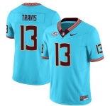 Men's Florida State Seminoles #13 Jordan Travis Teal Stitched Jersey