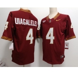 Men's Florida State Seminoles #4 DJ Uiagalelei Red FUSE College Stitched Jersey