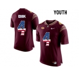 2016 US Flag Fashion-2016 Youth Florida State Seminoles Dalvin Cook #4 College Football Limited Jersey - Red