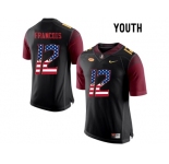 2016 US Flag Fashion-2016 Youth Florida State Seminoles Deondre Francois #12 College Football Jersey - Black