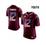 2016 US Flag Fashion-2016 Youth Florida State Seminoles Deondre Francois #12 College Football Jersey - Red