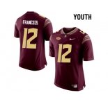 2016 Youth Florida State Seminoles Deondre Francois #12 College Football Jersey - Red