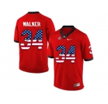 2016 US Flag Fashion-Men's Georgia Bulldogs Herchel Walker #34 College Football Limited Jerseys - Red