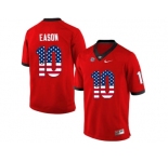 2016 US Flag Fashion-Men's Georgia Bulldogs Jacob Eason #10 College Football Limited Jerseys - Red