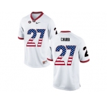 2016 US Flag Fashion-Men's Georgia Bulldogs Nick Chubb #27 College Football Limited Jerseys - White
