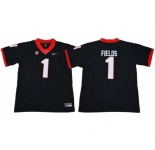 Bulldogs #1 Justin Fields Black Limited Stitched NCAA Jersey