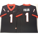 Georgia Bulldogs #1 Justin Fields Black Nike College Football Jersey