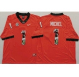 Georgia Bulldogs #1 Sony Michel Red Player Fashion Stitched NCAA Jersey