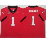 Georgia Bulldogs #1 Zachariah Branch Red 2025 F.U.S.E. Stitched Jersey