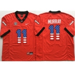 Georgia Bulldogs #11 Aaron Murray Red USA Flag College Jersey