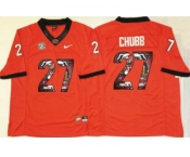 Georgia Bulldogs #27 Nick Chubb Red Player Fashion Stitched NCAA Jersey