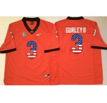 Georgia Bulldogs #3 Todd Gurley II Red USA Flag College Jersey