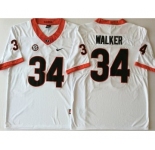 Georgia Bulldogs #34 Herchel Walker White College Football Jersey