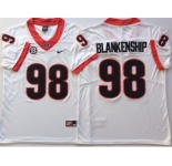 Georgia Bulldogs #98 Rodrigo Blankenship White Nike College Football Jersey